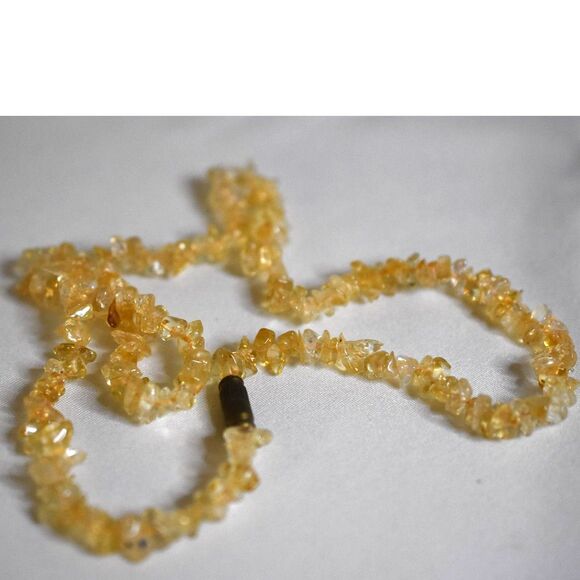 Vintage Citrine Nuggets/Irregular Chip Beaded 18" Cottagecore Enticing Necklace - Picture 2 of 4
